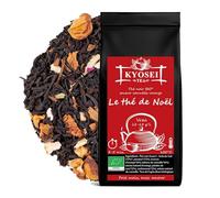 Kyosei Tea - Thé de Noël Bio Premium - Vrac 100 g - Thé noir Assam & Inde du Sud aux Écorces d’Orange & à la Cannelle - Pomme, Cardamome & Rose - Sans OGM & Sans Gluten