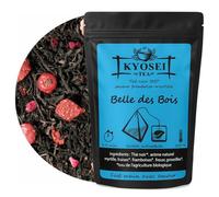 Kyosei Tea - Thé Noir Premium “Belle des Bois” - 15 Sachets Pyramide - Thé Noir aux Fruits Rouges - Fraise, Framboise & Groseille - Sans OGM & Sans Gluten