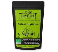 Kyosei Tea - Thé Vert Bio Premium “Soleil Impérial” - 50 Sachets Pyramide Biodégradables - Thé Vert Sencha & Thé Blanc Pai Mu Tan - Mangue, Orange & Bergamote - Sans OGM & Sans Gluten