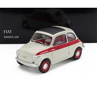 KYOSHO 1/18 FIAT 500 SPORT 1958 BLANC ROUGE MODÈLE STATIQUE DIECAST