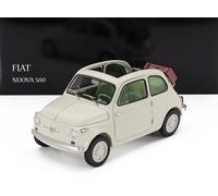 KYOSHO 1/18 FIAT NEUF 500 TOIT OUVERT 1957 BLANC MODÈLE STATIQUE DIECAST