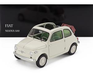KYOSHO 1/18 FIAT NEUF 500 TOIT OUVERT 1957 BLANC MODÈLE STATIQUE DIECAST