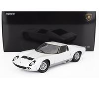 KYOSHO 1/18 LAMBORGHINI MIURA P400 1968 BLANC ARGENT MODÈLE STATIQUE DIECAST