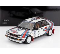 KYOSHO 1/18 LANCIA DELTA MARTINI RALLY OLYMPUS 1987 KANKKUNEN MODÈLE STATIQUE