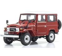 Kyosho Land Cruiser 08971R 40 Van Droite (conduite à droite) Rouge avec dessus blanc 1/18 moulé sous pression