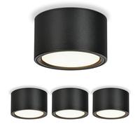 KYOTECH 4 spots de surface à LED - 3000 K noir mat 6 W 550 LM GX53 spots de surface - Ø95 x 55 mm 230 V Lampe de plafond pour chambre à coucher salon