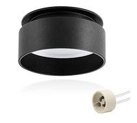 KYOTECH LED Spot de plafond à lumière indirecte livré avec douilles GU10 Plafonnier Luminaire Apparent Noir mat Spot encastrable Design Plafonnier Spot LED Downlight,livré sans ampoules