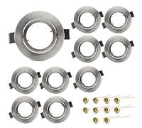KYOTECH lot de 10 Spot cadre Orientable GU10 Cadre Rond Cadre pour spot,Trou de montage ø68-75mm,livré avec douilles GU10,Cadre spot encastrable Pour lampes halogènes GU10 MR16 led module