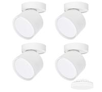 KYOTECH Lot de 4 Spot en Saillie led Pivotants & Orientables Ø84x80mm Blanc Plafonnier Luminaire Apparent Incluse 6W Remplaçable GX53 Ampoule Blanc Neutre 4000k 550LM Plafonnier Spot LED Downlight