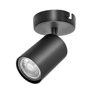 KYOTECH Plafonnier LED 1 Spots Orientables 1 GU10 Spots de plafond Pivotants & Orientables,Applique murale LED Noir mat,livré sans ampoules