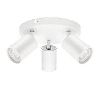 KYOTECH Plafonnier LED 3 Spots Orientables 3 GU10 Spots de plafond Pivotants & Orientables,Applique murale LED Blanc mat,livré sans ampoules