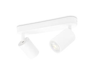 KYOTECH Plafonnier LED GU10 2 Spots Orientables Spot Plafond GU10 Applique Plafond Interieur Pivotants Applique murale LED Blanc,livré sans ampoules