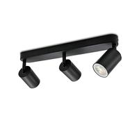 KYOTECH Plafonnier LED GU10 3 Spots Orientables Spot Plafond GU10 Applique Plafond Interieur Pivotants Applique murale LED Noir,livré sans ampoules