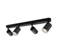 KYOTECH Plafonnier LED GU10 4 Spots Orientables Spot Plafond GU10 Applique Plafond Interieur Pivotants Applique murale LED Noir,livré sans ampoules