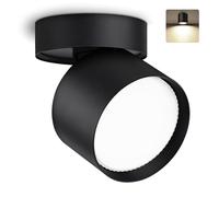 KYOTECH Spot en Saillie led Pivotants & Orientables Ø84x80mm Noir Plafonnier Luminaire Apparent Incluse 6W Remplaçable GX53 Ampoule Blanc Neutre 4000k 550LM Plafonnier Spot LED Downlight