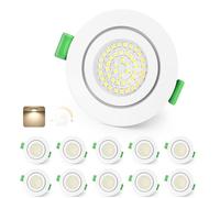 KYOTECH Spot LED Encastrable Dimmable 5W 550LM Blanc Neutre 4000K 65-75mm Spot LED Encastrable Extra Plat Spots de Plafond Non Rotatif IP65 Etanche Pour Salle de Bain Salon Cuisine, Blanc Lot de 10