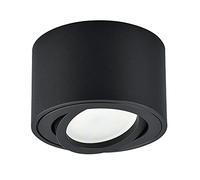 KYOTECH Spot LED Orientable en Saillie Ø80x50mm Plafonnier Apparent avec Module 5W Remplaçable 3000K Blanc Chaud 400LM Downlight noir