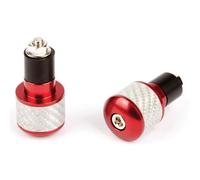 KYOTO - Embouts Guidon Moto Ronds Ø17 Blanc/Carbon Rouge