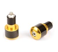 KYOTO - Embouts Guidon Moto Ronds Ø17 Noir/Carbon Jaune