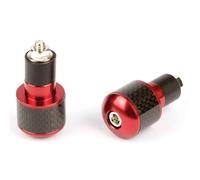 KYOTO - Embouts Guidon Moto Ronds Ø17 Noir/Carbon Rouge
