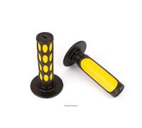 Kyoto - Poignées Moto Bicolore Jaune/Noir Longueur : 120mm - : 20/24mm