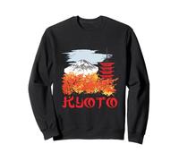 Kyoto Skyline Montagne Automne Paysage Vintage Japon Voyage Sweatshirt