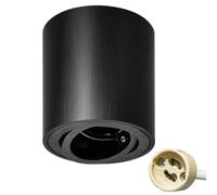 KYOUTECH Spots de Plafond GU10 orientable Noir,Spot LED en Saillie Orientable 230V,Aluminium,Douille GU10,80x84 mm,Rond Ceiling Downlights salle de bain,salon pour Modules LED