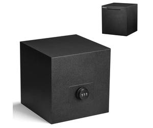 KYPEEKA Tirelire en Forme de Cochon pour Adultes, Mot de Passe en Acier Inoxydable, réutilisable, Tirelire en métal avec Serrure à Combinaison pour économiser de l'argent (Noir, 20 cm)