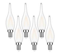 KYPSZQPSH Ampoules LED for lustre, faible Watt, 1.5W, blanc givré, variable, pointe de flamme, E12, E14, bougie candélabre, for ventilateur de plafond(Color:E12 110V,Size:6PCS_2700K_1.5W)