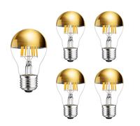 KYPSZQPSH Edison - lampe Led à Filament A19 E27, variateur 220V, blanc chaud 2700K, miroir supérieur doré, sans ombre, éclairage décoratif for la maison