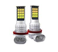 KYPSZQPSH Lot de 2 phares antibrouillard à 30 LED H7 H4, Double Couleur, Feux de Jour, Clignotants, Feux de freinage et de recul(White,H4)