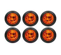 KYPSZQPSH Lot de 8 feux de gabarit latéraux à LED ronds orange, jaune et ambre de 1,9 cm, adaptés aux remorques et camions, compatibles 12 V et 24 V.