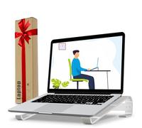KYQEE Support ergonomique en aluminium pour ordinateur portable, Rehausseur d'ordinateur portable ventilé, compatible avec MacBook Air Pro, Dell XPS, HP, plus de 11 à 17,3 pouces, travail à domicile