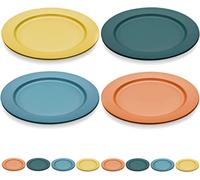 Kyraton Assiettes Service de Table 25cm 8 pièces, vaisselle et arts de la table Non fragile et léger Idéal pour voyage, pique nique, intérieur, extérieur, restaurant micro ondes sécurité