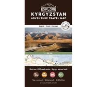 Kyrgyzstan adventure travel map - Echelle 1 : 1,300,000, 80 must-see highlights & Kyrgyz phrasebook, edition trilingue anglais-français-allemand - Olivia Casari - Ountravela - Atlas / carte