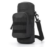 Kyrio Sac de Bouteille d'eau Tactique Molle, Pochette de Maintien de Bouteille avec Bandoulière Réglable, Parfait pour Voyages, Randonnée, Camping, Noir