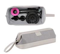 Kyrio Sac de rangement universel à fermeture éclair compatible avec sèche-cheveux Dyson Supersonic, accessoires Dyson Airwrap Styler, étui de voyage portable pour cosmétiques (gris)