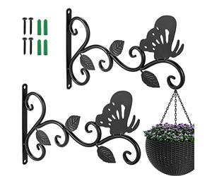 Kyrio Support De Panier Suspendu, Support De Panier De Suspension Murale De 12 Pouces Crochet De Plante Pour Panier De Jardin Lanterne Pelouse Lumière Pots De Fleurs - Paquet De 2