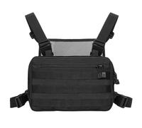 Kyrio Tactical Chest Rig Molle Radio Chest Harness Holder Holster Vest pour Two Way Radio Talkie Walkie Noir (Noir)