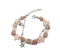 Kysin Chiys Y2k Bracelet réglable en perles d'étoiles étincelantes Kawaii double couche pour femme Planète Tendance Fairycore Bijoux Fairy Grunge Accessoires, adjustable, Zinc, Pas de gemme
