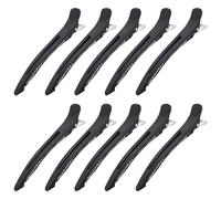 KYSUN 10 Pieces Pince Crocodile Cheveux, Pinces à Cheveux Antidérapantes, Bec de Canard Pinces à Cheveux, Pinces à Cheveux Professionnelles, Plastique Coiffeur Pince pour Femmes Coiffure, Noir