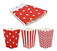 KYSUN 15PCS Popcorn Boîtes Boite Pop Corn Rouge Bonbons Conteneur pour Noël Anniversaire Parti Film Collations Cadeaux Frites Candy