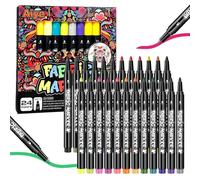 KYSUN 24 Couleurs Marqueurs Textile Permanent et Feutres Indélébiles pour T-Shirt, Sac et Tote Bag