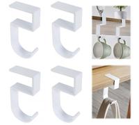 KYSUN 4PCS Crochet de Bureau en Aluminium pour Casque de Bureau/Sac à Dos/Fournit un Endroit Pratique pour Accrocher un Casque ou un Sac (pour 2 cm d'épaisseur) (Blanc)