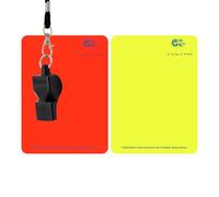 KYSUN Kit D'arbitre de Football, avec Carte Rouge/Jaune et Acier Inoxydable Métal Coach Sifflet, Carton Arbitre Footballde, Carte Jaune et Rouge, pour Jeux Sport Accessoires Arbitre de Football