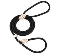 KYSUN Laisse de Chien en Nylon 1.4 m - Corde Noire, Laisse Coulissante, Lasso pour Dressage - Collier pour Petits et Moyens Chiens