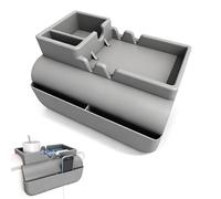 KYSUN Plateau Accoudoir Canapé Antidérapant, Range Telecommande avec Deux Poches Latérales, Organisateur de Canapé en Silicone avec Porte-gobelet, Support de Téléphone, Tablette, Magazines (Gris)