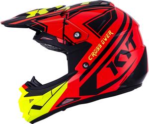 KYT Cross Over Ktime, casque Cross S Néon Rouge/Jaune Néon Rouge/Jaune