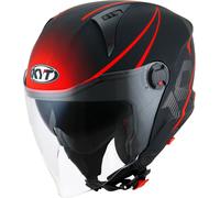 KYT D-City Colorful, casque à réaction L Mat Noir/Gris/Rouge Mat Noir/Gris/Rouge