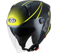 KYT D-City Colorful, casque à réaction S Noir/Gris/Jaune Noir/Gris/Jaune